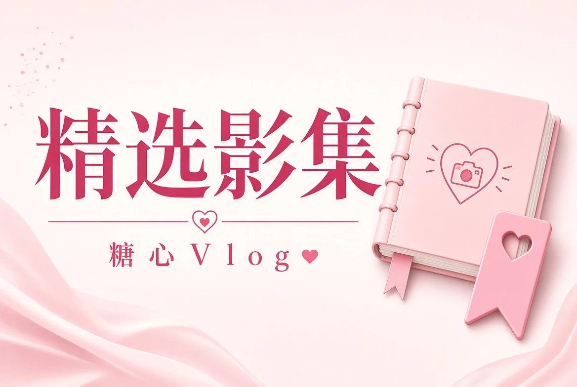 糖心Vlog影集架与主题书本插画